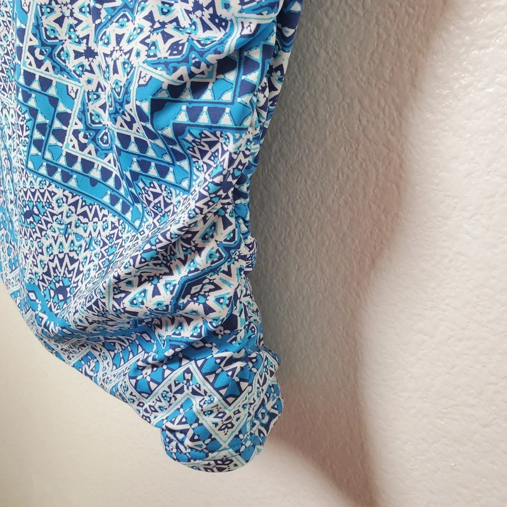 Curve by Sunsets‎ Tangier Iconic Twist Underwire Tankini Swim Top Blue White 20W